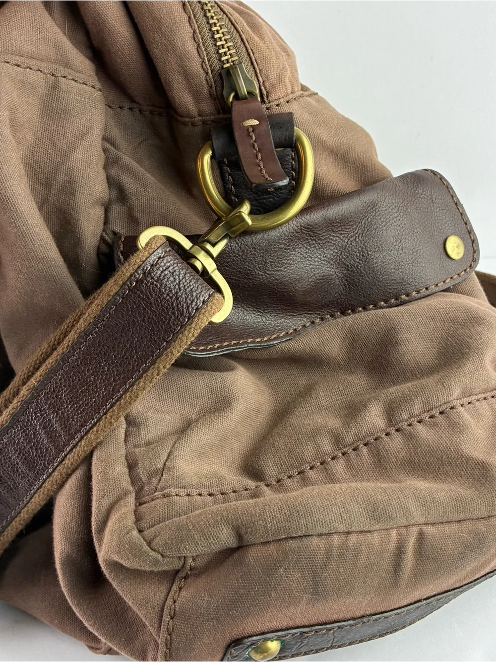 Fossil Weekender Bag Duffel - Canvas & Leather